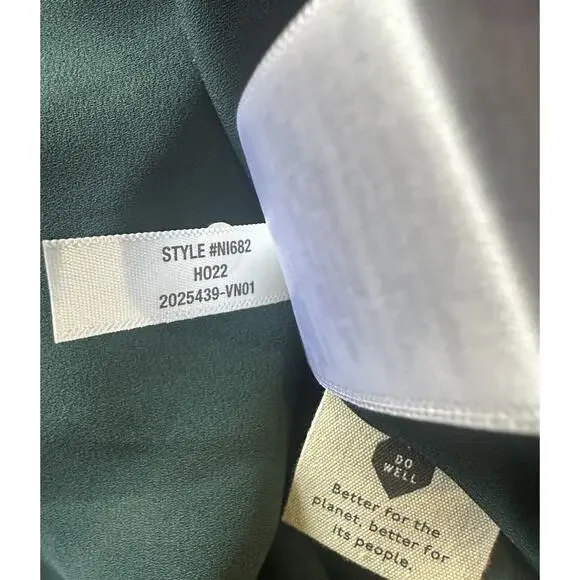 Madewell Long Sleeve Cutout Midi Dress Smoky Spruce Green Black Women's Medium - Picture 13 of 16